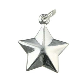 Star Shape Charm Pendant (12mm) Sterling Silver (STS)