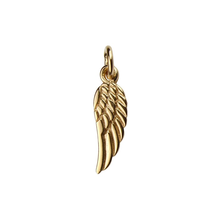 Angel Wing Charm Pendant Rose Gold Plated Vermeil Sterling Silver (Extra Durable)