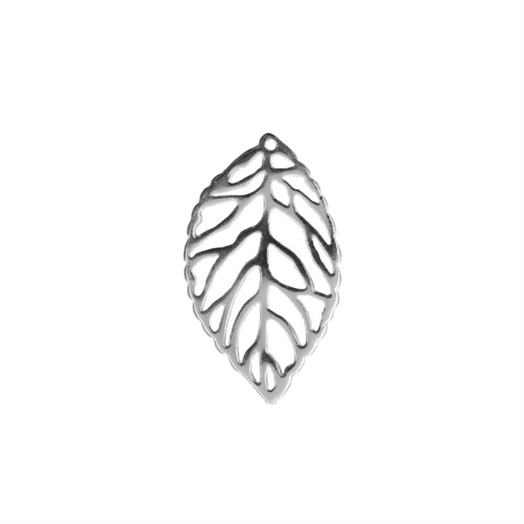 Filligree Leaf Charm Pendant Sterling Silver (STS)