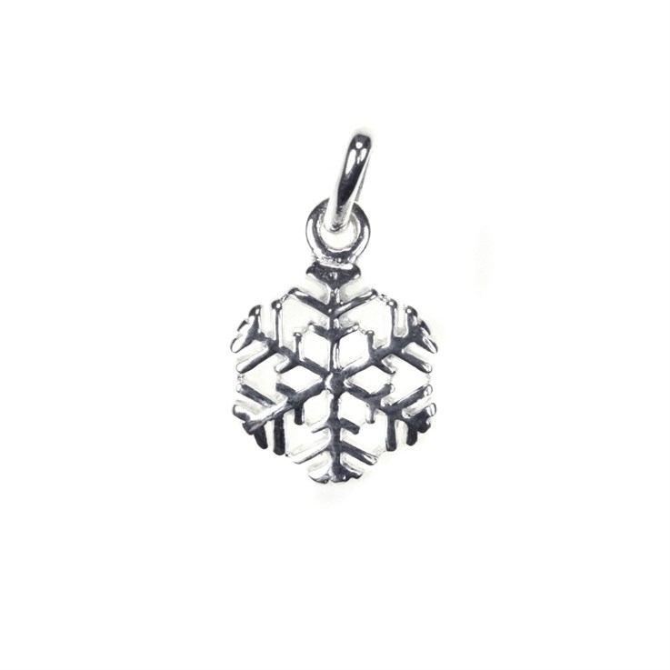 Snowflake Shape Charm Pendant  (11mm) Sterling Silver (STS)