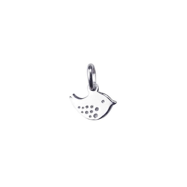 Twitter Bird Charm  Pendant  (12x9mm) Sterling Silver (STS)