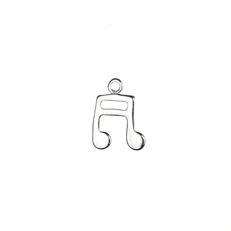 Musical Note Charm Pendant 10x12mm Sterling Silver (STS)