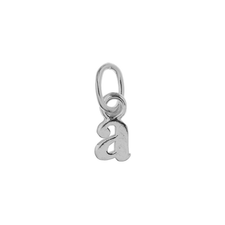 Lowercase Alphabet Letter a Mini Charm Pendant Sterling Silver (STS)