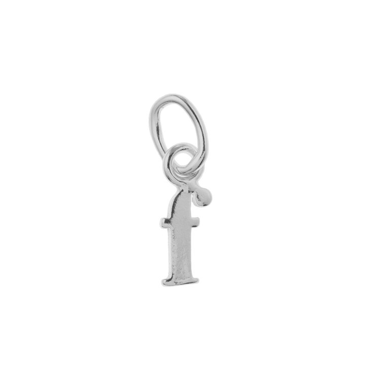 Lowercase Alphabet Letter f Mini Charm Pendant Sterling Silver (STS)