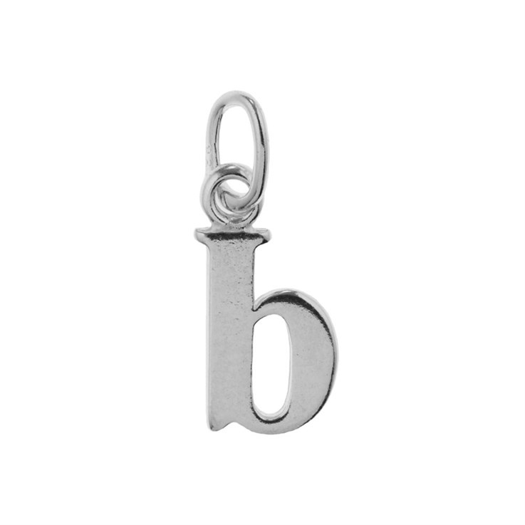 Lowercase Alphabet Letter b Charm Pendant Sterling Silver (STS)