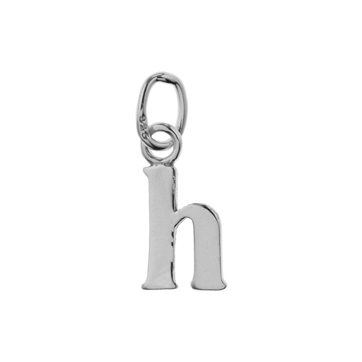 Lowercase Alphabet Letter h Charm Pendant Sterling Silver (STS)