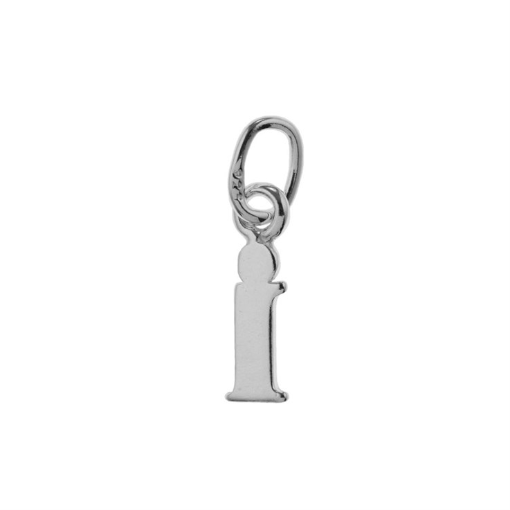 Lowercase Alphabet Letter i Charm Pendant Sterling Silver (STS)