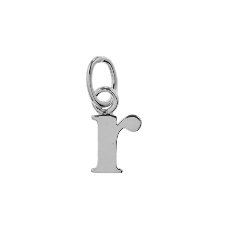 Lowercase Alphabet Letter r Charm Pendant Sterling Silver (STS)