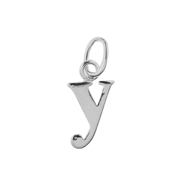 Lowercase Alphabet Letter y Charm Pendant Sterling Silver (STS)