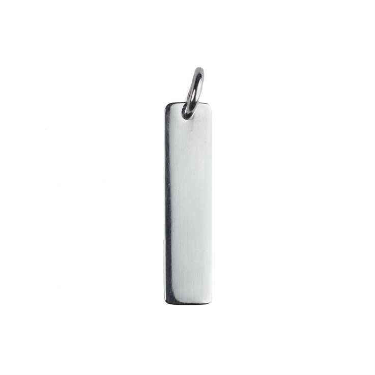 Vertical Bar Pendant 1mm Thick 25x6mm Sterling Silver (STS)