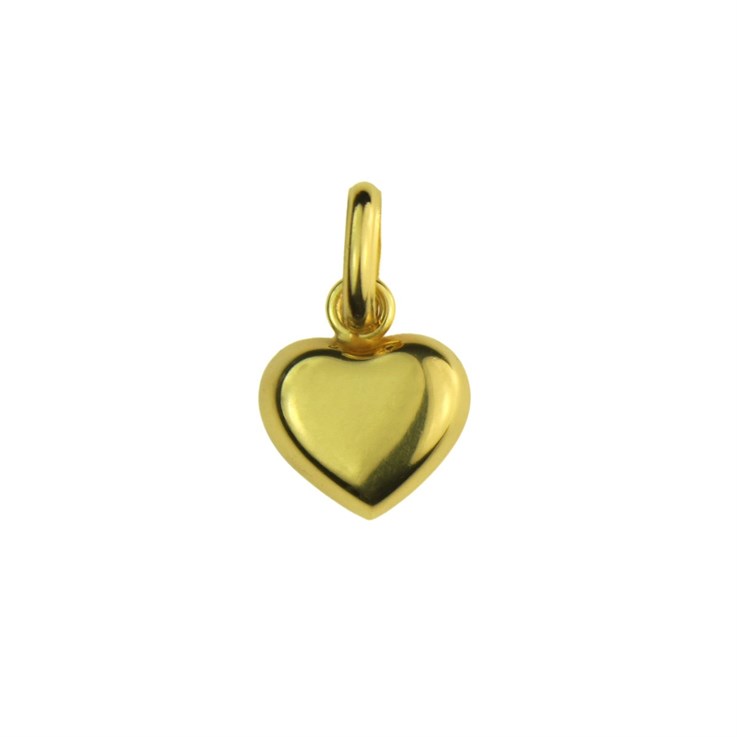 Heart Charm Pendant 9mm with Flat Back Gold Plated Vermeil Sterling Silver (Extra Durable)