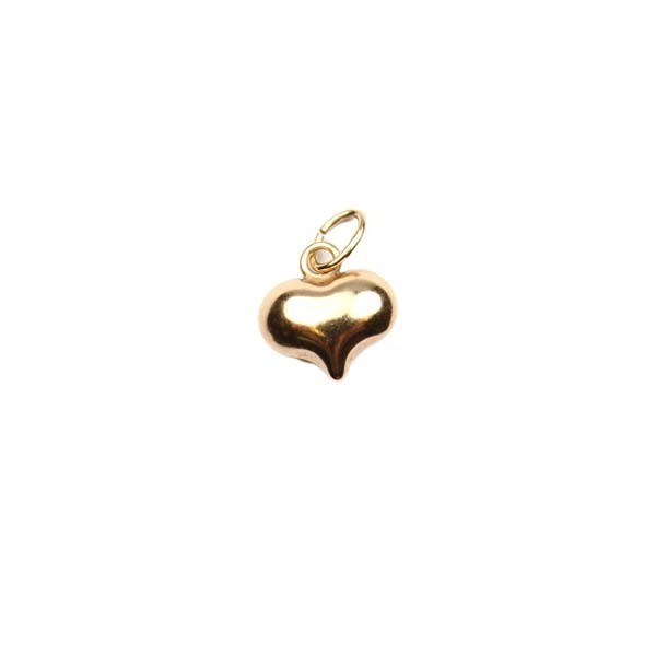 Puff Heart Charm Pendant 9x11mm Rose Gold Plated Vermeil Sterling Silver (Extra Durable)