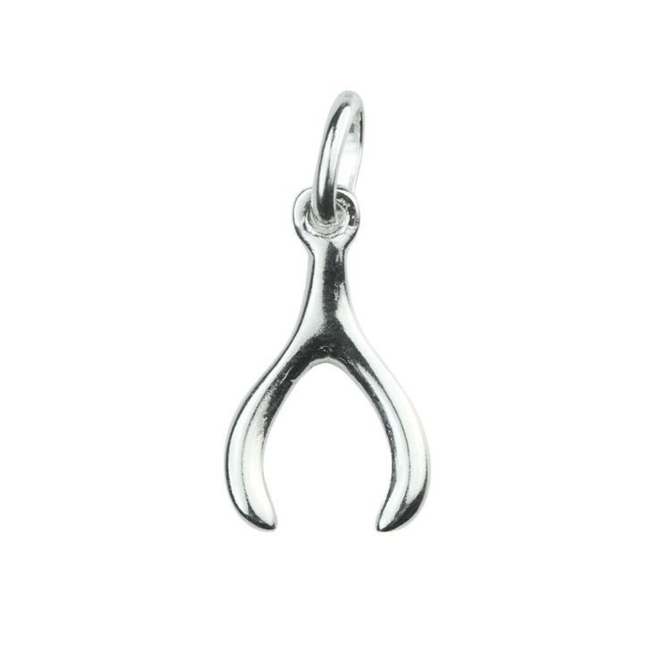 Wishbone Charm Pendant (17x10mm) Sterling Silver (STS)
