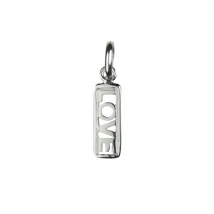 Love Word Charm Pendant 13x5mm Sterling Silver (STS)