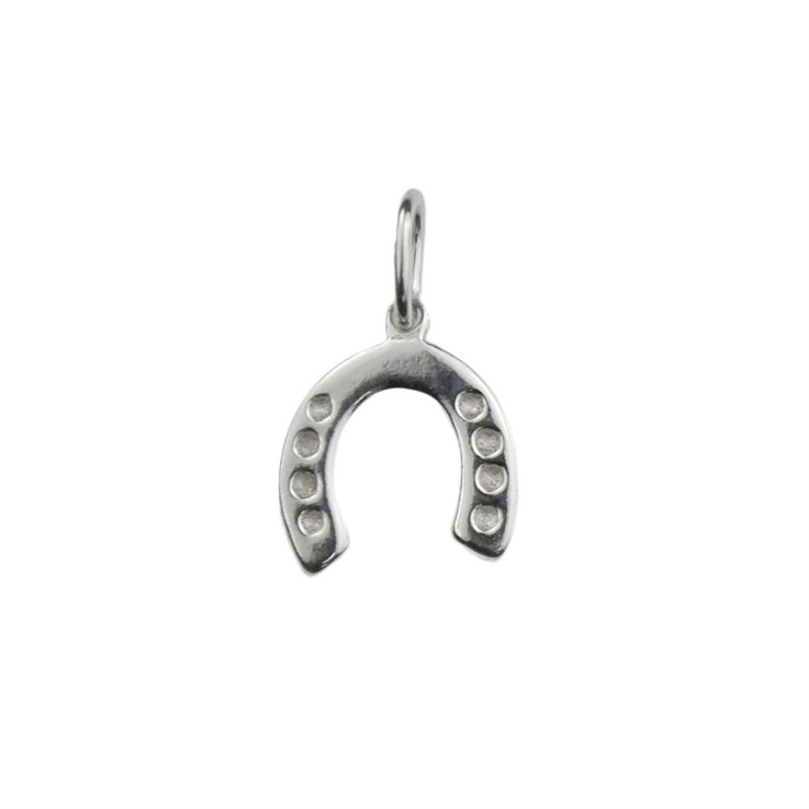 Horseshoe Charm Pendant 9mm Sterling Silver (STS)