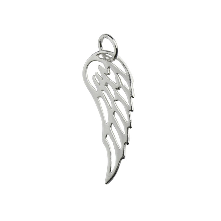 Large Open Angel Wing Charm Pendant 24x8mm Sterling Silver (STS)