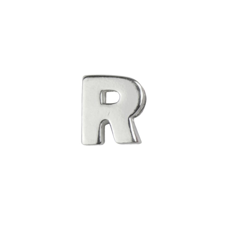 Capital Alphabet Letter R Bead Sterling Silver (STS)