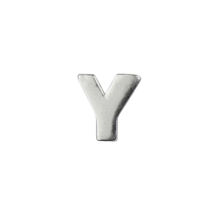 Capital Alphabet Letter Y Bead 8x7mm STS Sterling Silver