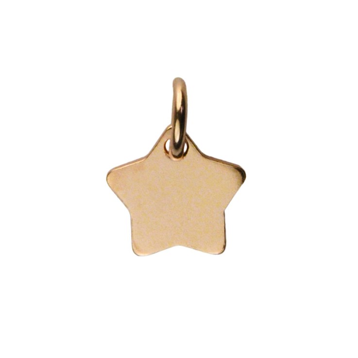 Mini Star Shape Charm 7mm Rose Gold Plated Vermeil Sterling Silver