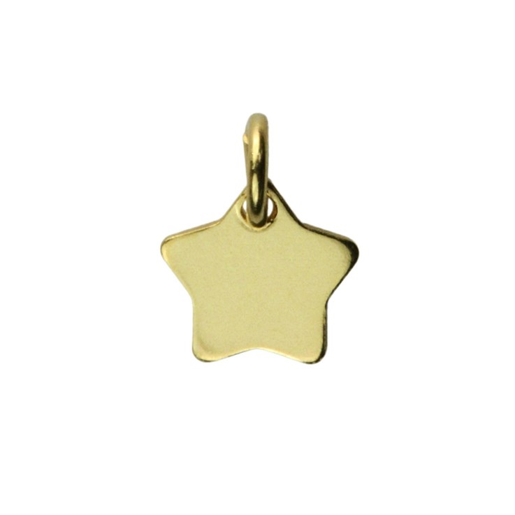 Mini Star Shape Charm 7mm Gold Plated Vermeil Sterling Silver