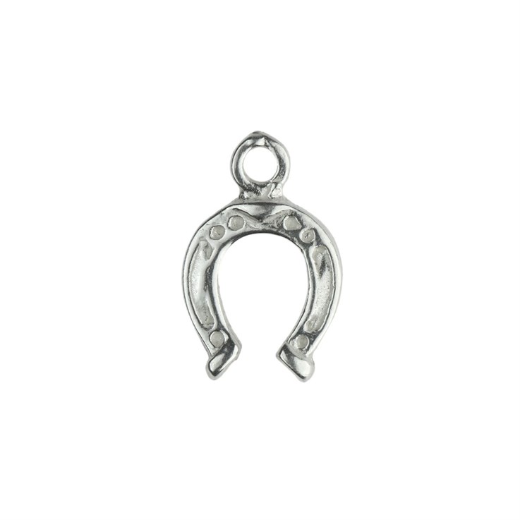 Tiny Horseshoe Charm Pendant 7mm Sterling Silver (STS)