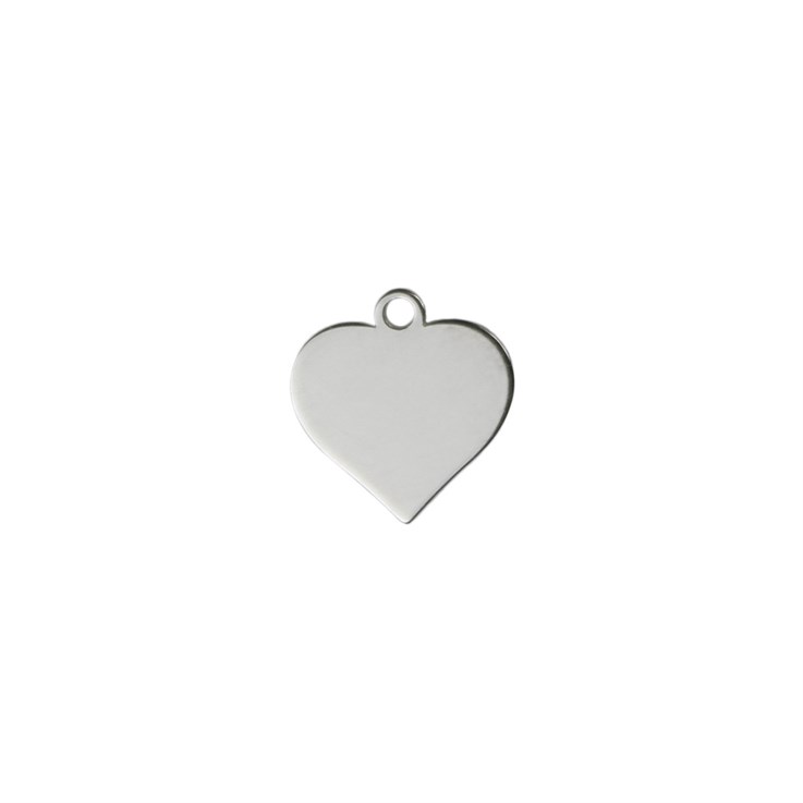 Tiny Heart Shape Charm 7mm without Jump Ring Sterling Silver (STS)