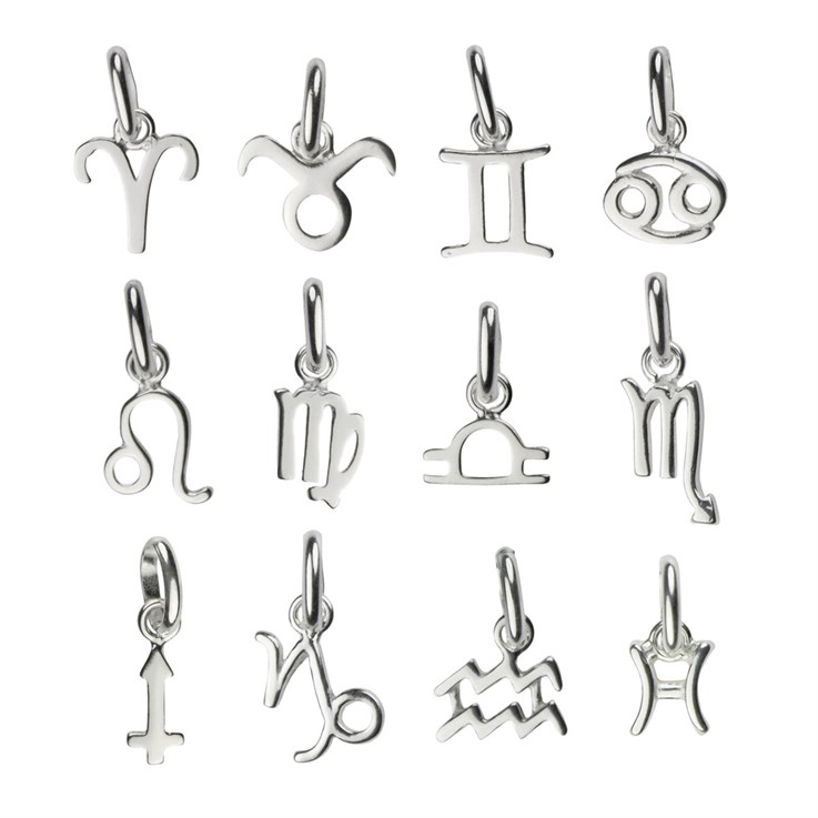Zodiac Sign Charm Pendant (Set of 12) Sterling Silver (STS)