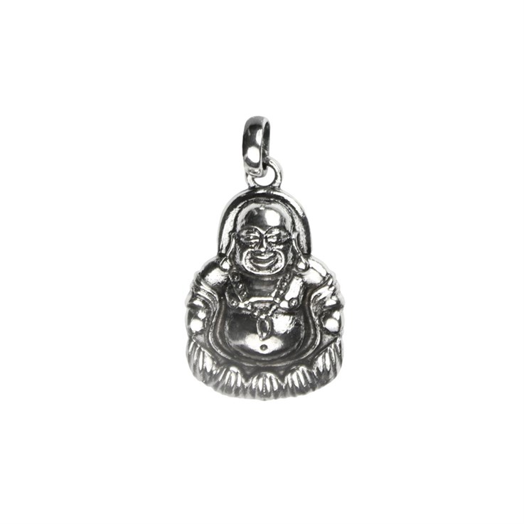Laughing Buddha Pendant 20x15mm  Sterling Silver (STS)