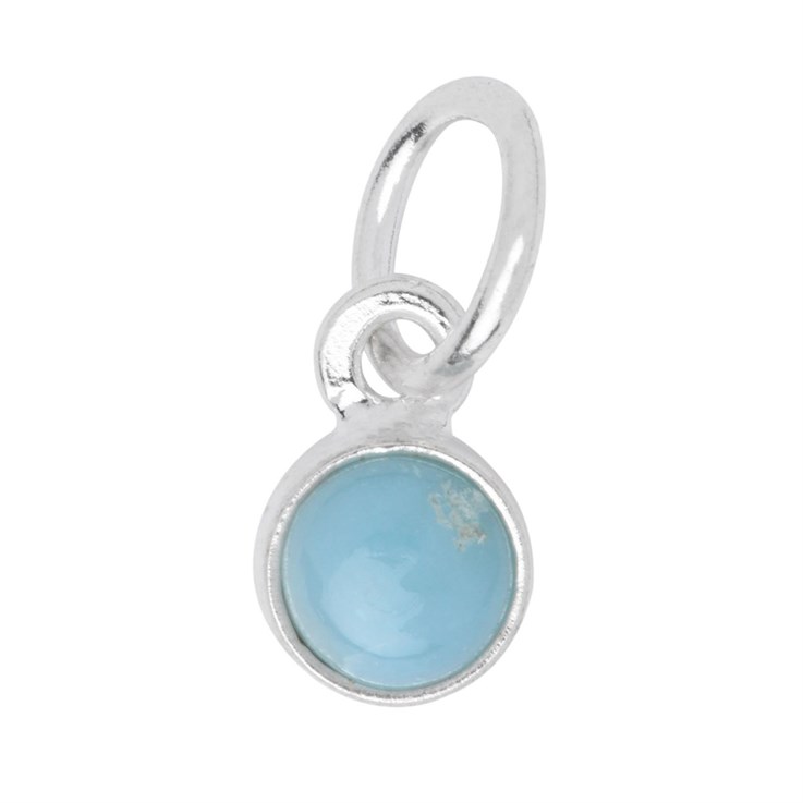 Larimar 6mm approx. Charm Pendant Sterling Silver