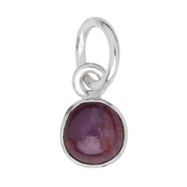 Ruby Star 6x5mm approx.Charm Pendant Sterling Silver
