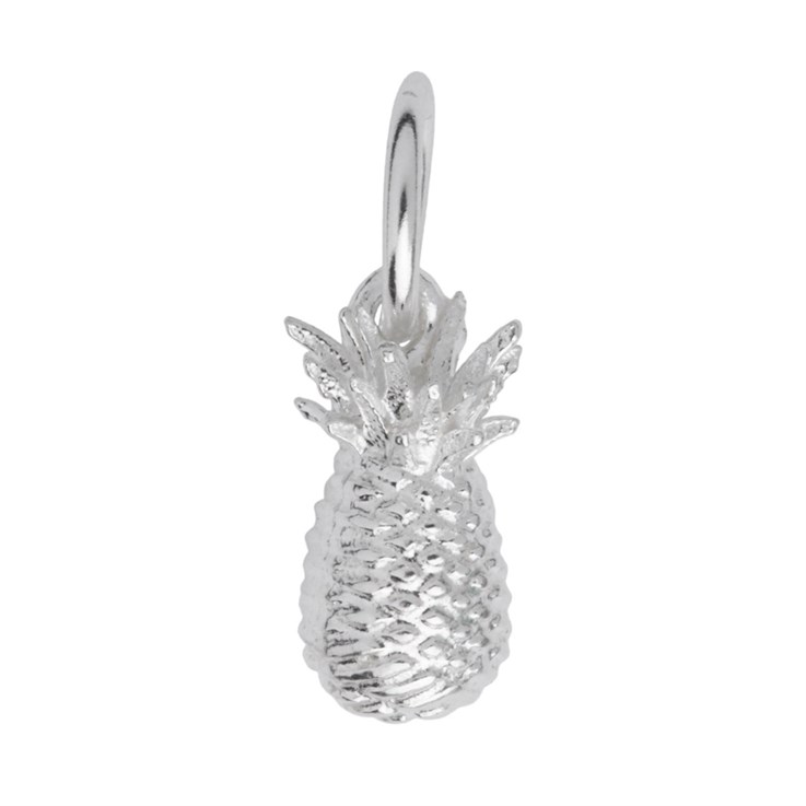 Pineapple 12mm Charm Pendant Sterling Silver