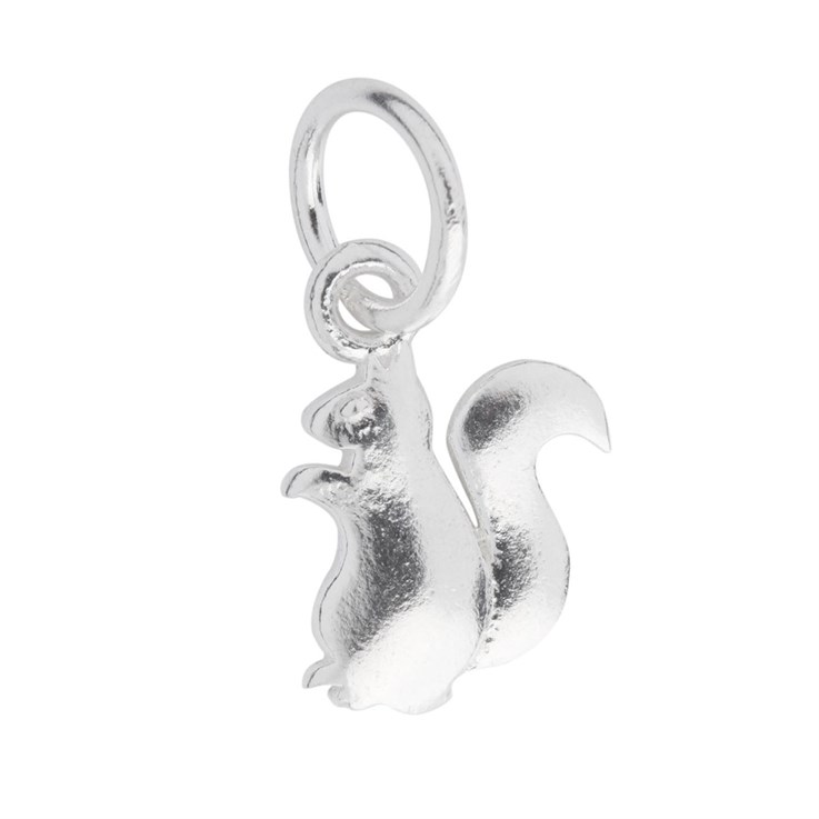 Squirrel 13mm Charm Pendant Sterling Silver