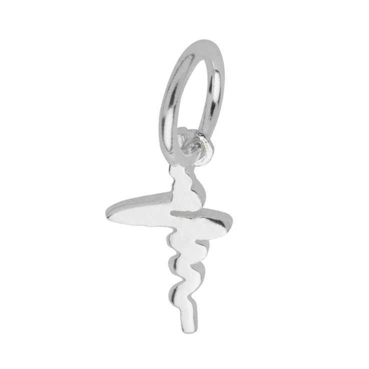 Heart Beat 12mm Charm Pendant Sterling Silver