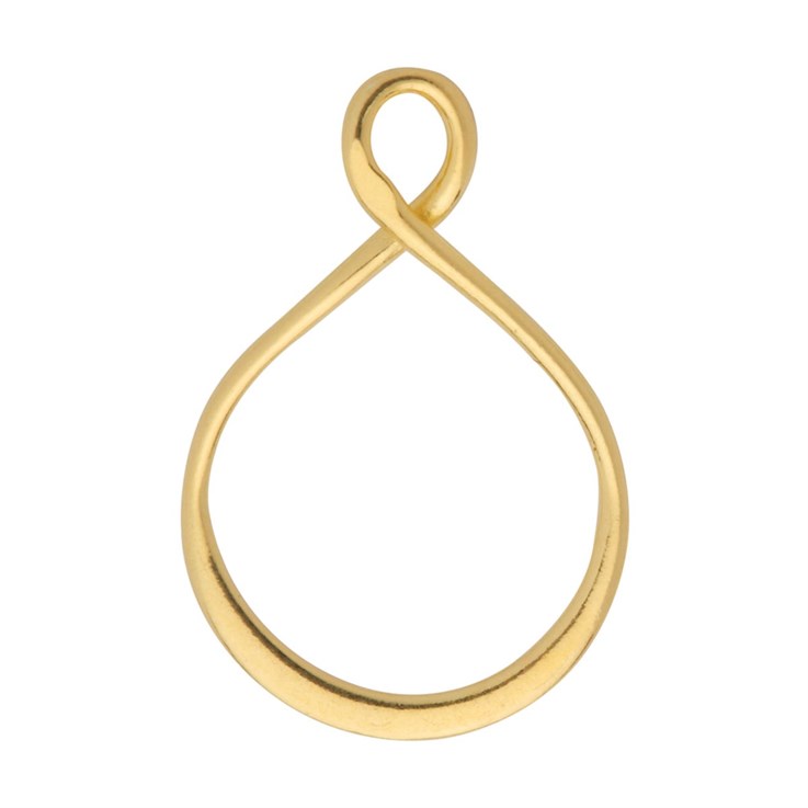 Infinity 20mm Charm Pendant Gold Plated Sterling Silver Vermeil