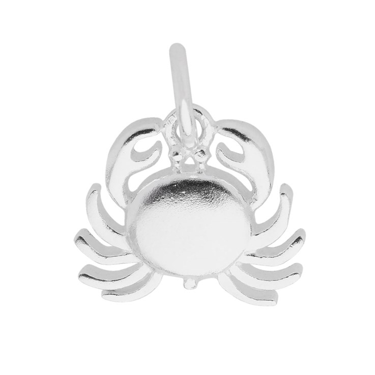 Cancer (The Crab) - Zodiac Sign Charm/Pendant 12x11mm  Sterling Silver