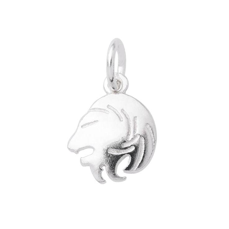 Leo (The Lion) - Zodiac Sign Charm/Pendant 11x9mm  Sterling Silver