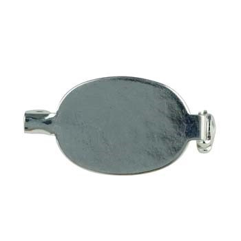 20x14mm Brooch Pad Silver Plated