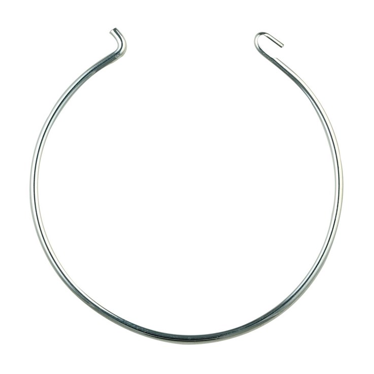 Wire Bangle - Large Thick Rhodium Plated