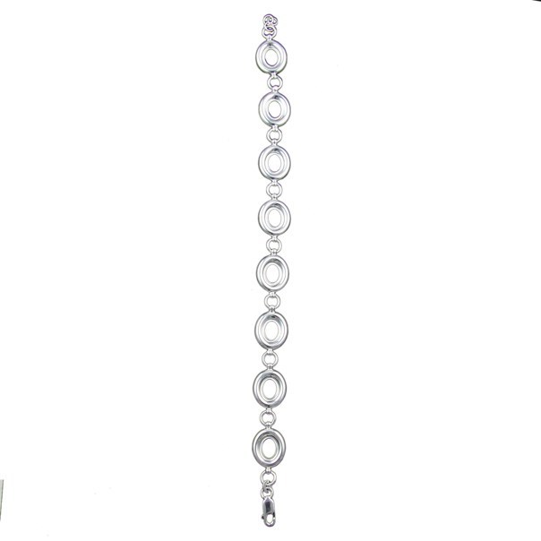 Bracelet with 8 cups for 10x8mm Cabachons Sterling Silver (STS)