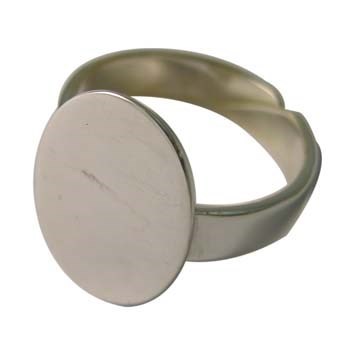 Ring with Split Shank and 20x15mm Flat Pad for Cabochon Sterling Silver (STS)
