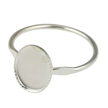 Ring with Heavy Shank and 10x8mm Cup for Cabochon Sterling Silver (STS) - available in size 16mm only