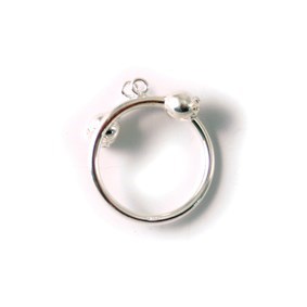 Adjustable Charm Ring Ball ends with Loops Sterling Silver (STS)