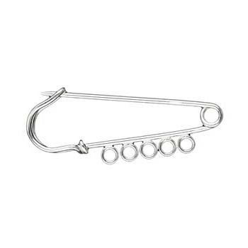 Kilt Pin (45mm) With 5 Jump Rings Sterling Silver (STS)