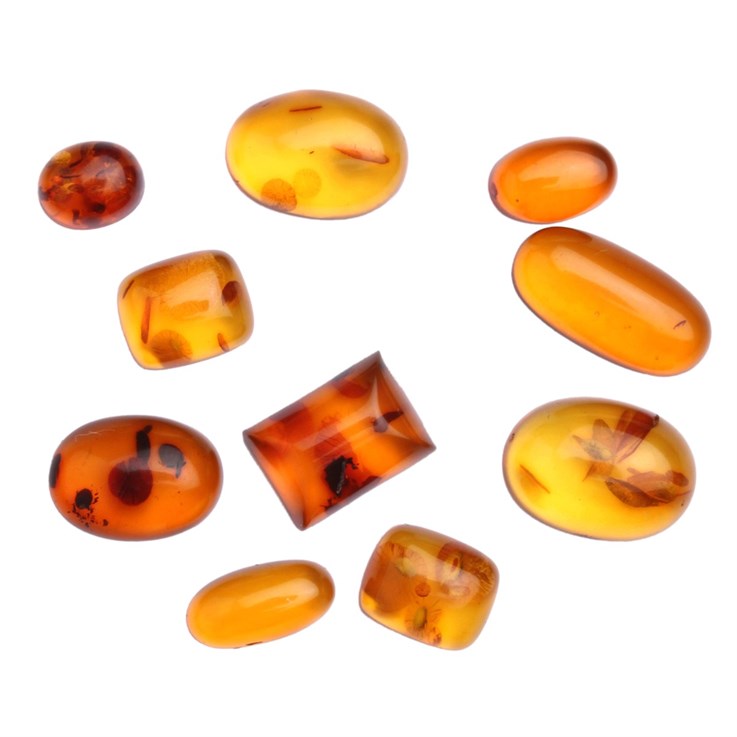 Amber Mixed Cabochon Pack Small (10 pieces)