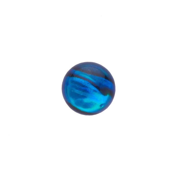 6mm Blue Abalone Low Dome Shell Cabochon