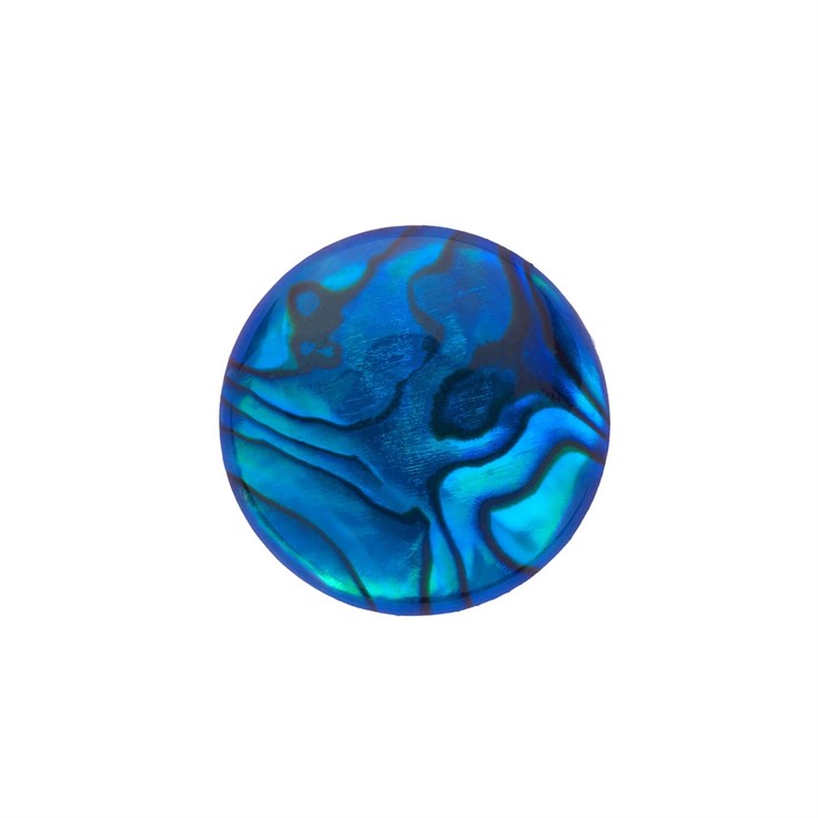 15mm Blue Abalone Low Dome Shell Cabochon