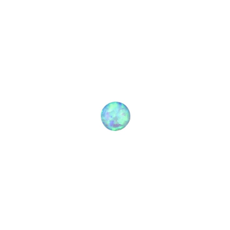 5mm Lab Created Opal White with Green Pinfire Gemstone Cabochon