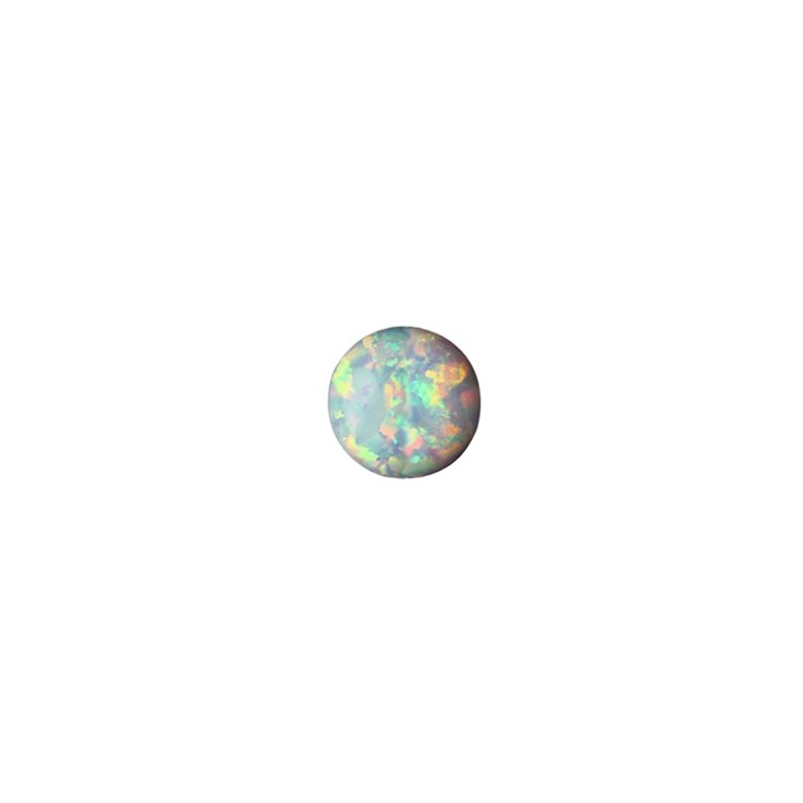 5mm Lab Created Opal White with Red Pinfire Gemstone Cabochon