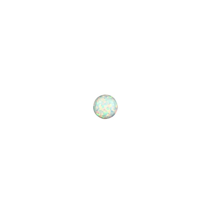 8mm Lab Created Opal White with Red Pinfire Gemstone Cabochon