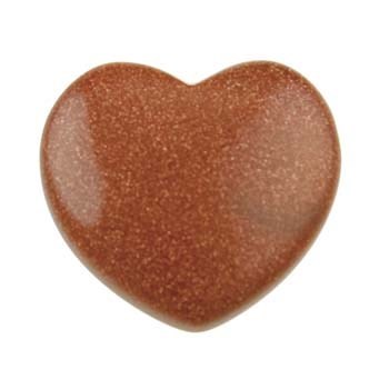 Gemstone Feature 30x28mm Heart Side Drilled Goldstone with 2.5mm Hole